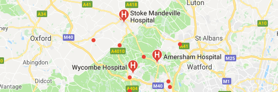 Hospitals covered by Live in care Buckinghamshire