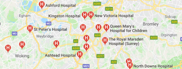 Hospitals in Surrey