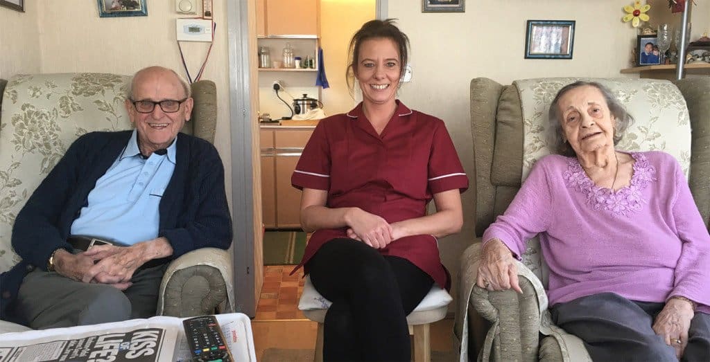 Susan with our live in care customers Mr and Mrs Lack.