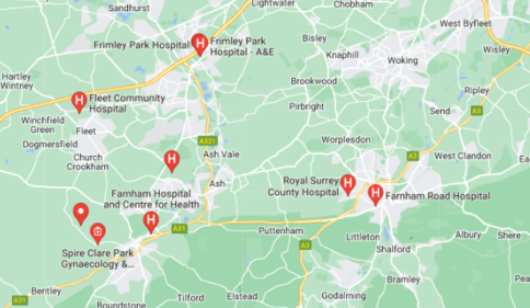 Hospitals in Farnham