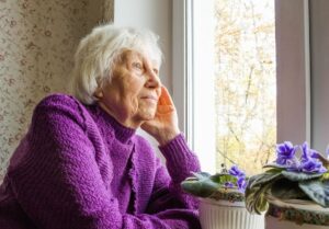 lonely elderly woman