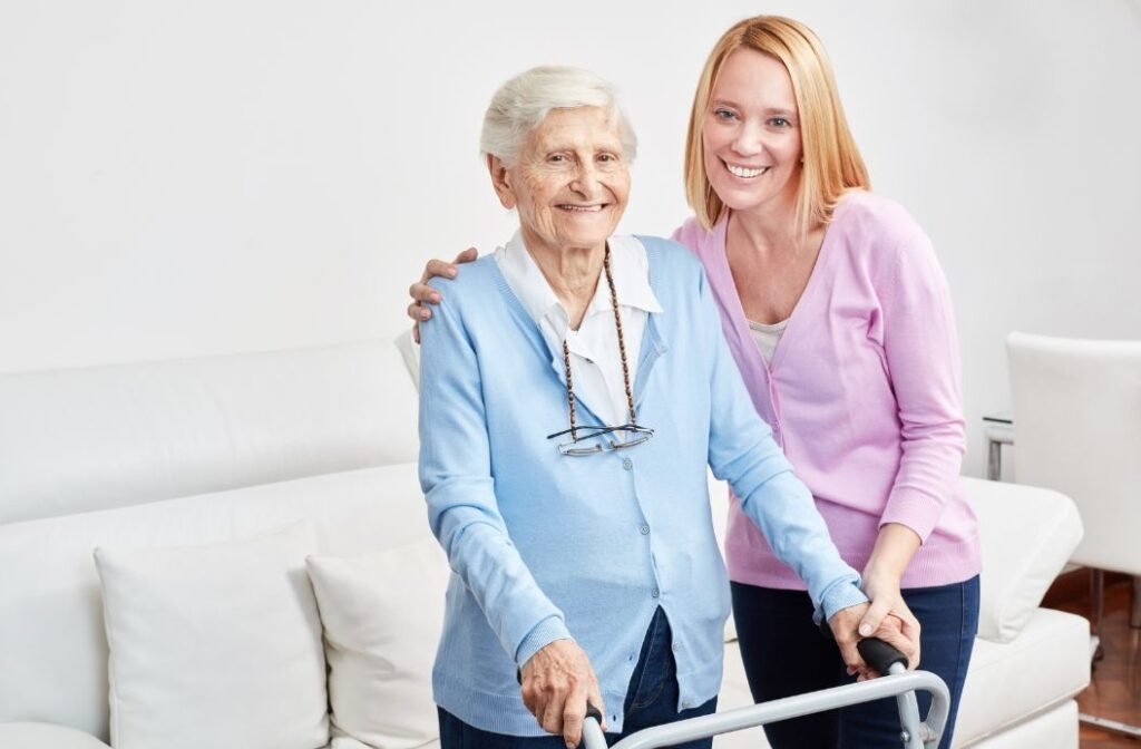 family caring for elderly