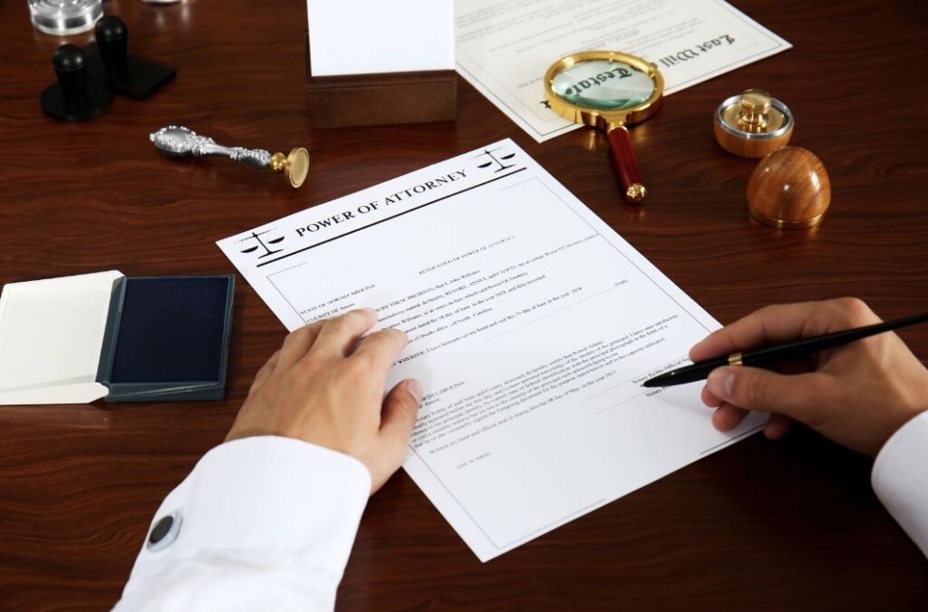 signing a power of attorney